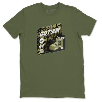Air Jordan 4 Medium Olive shirt to match jordans Vintage Toy Packaging sneaker tees AJ4 Medium Olive SNRT Sneaker Release Tees Unisex Military Green 2 T-Shirt