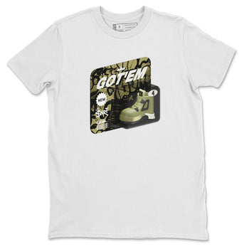 Air Jordan 4 Medium Olive shirt to match jordans Vintage Toy Packaging sneaker tees AJ4 Medium Olive SNRT Sneaker Release Tees Unisex White 2 T-Shirt