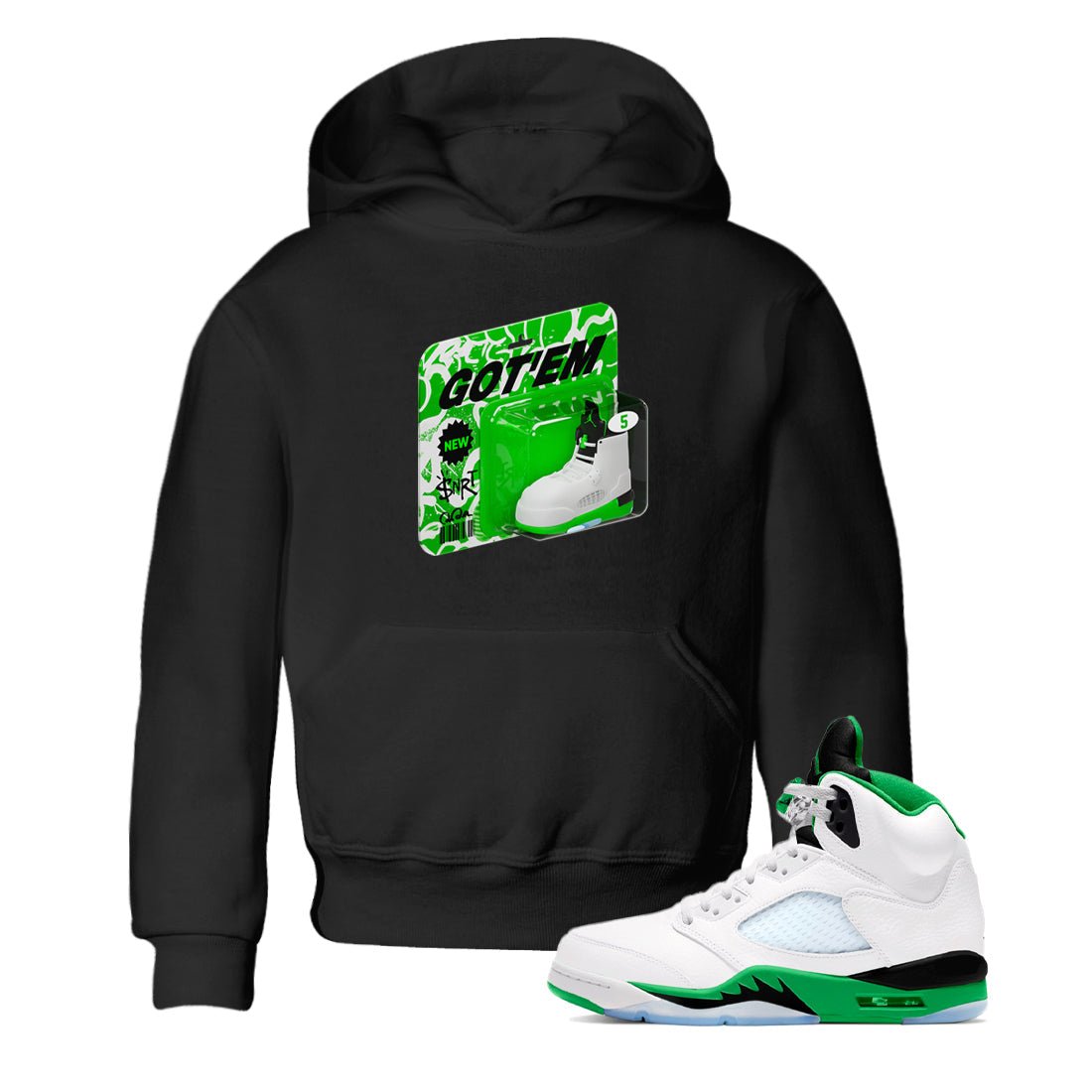 5s Lucky Green shirt to match jordans Vintage Toy Packaging sneaker tees Air Jordan 5 Lucky Green SNRT Sneaker Release Tees Baby Toddler Black 1 T-Shirt