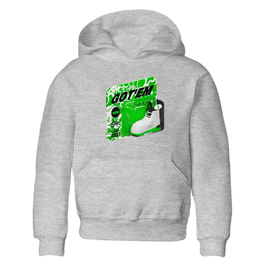 5s Lucky Green shirt to match jordans Vintage Toy Packaging sneaker tees Air Jordan 5 Lucky Green SNRT Sneaker Release Tees Baby Toddler Heather Grey 2 T-Shirt