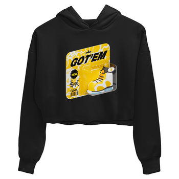 Air Jordan 6 Yellow Ochre shirt to match jordans Vintage Toy Packaging sneaker tees AJ6 Yellow Ochre SNRT Sneaker Release Tees Black 2 Crop T-Shirt