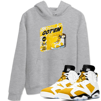 Air Jordan 6 Yellow Ochre shirt to match jordans Vintage Toy Packaging sneaker tees AJ6 Yellow Ochre SNRT Sneaker Release Tees Unisex Heather Grey 1 T-Shirt