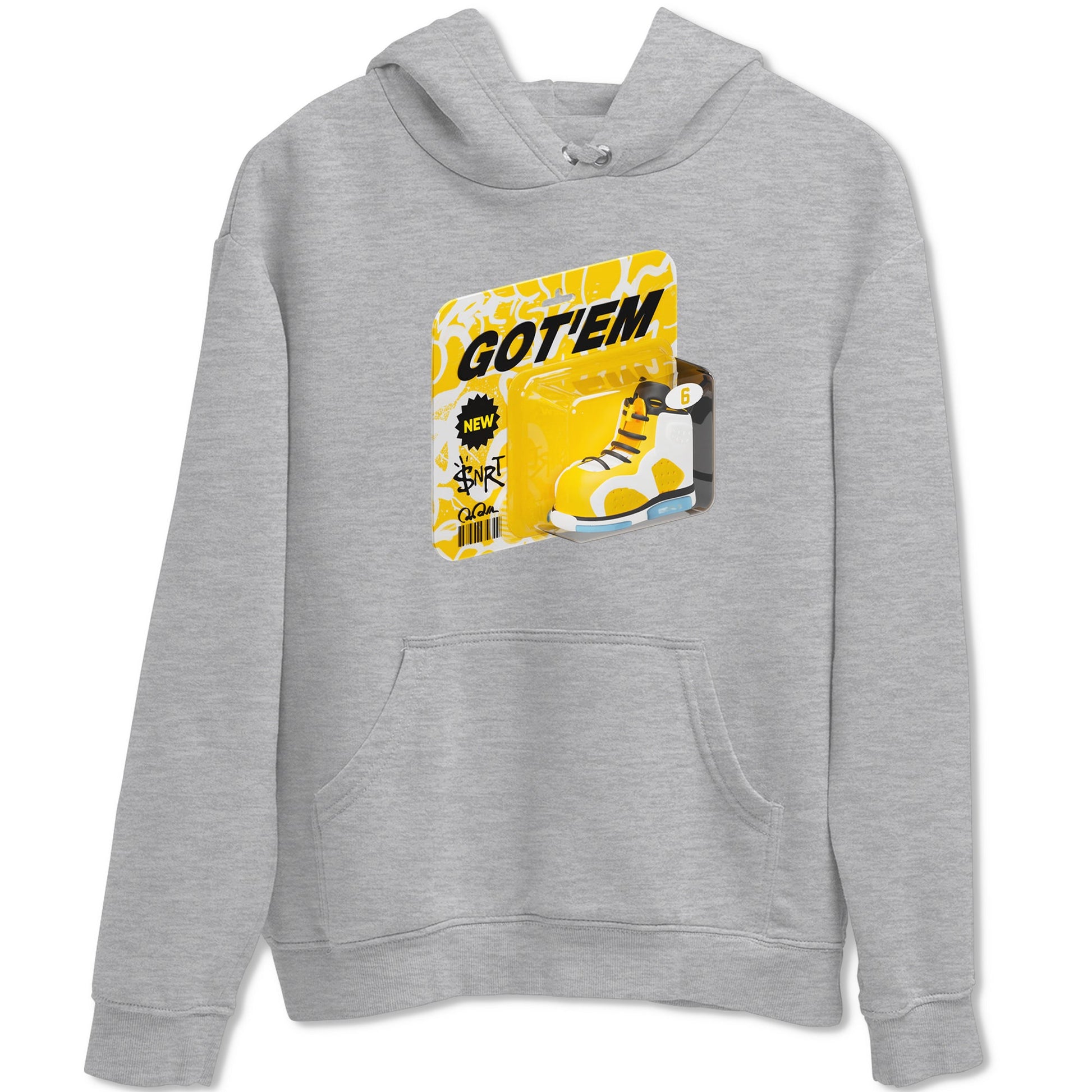 Air Jordan 6 Yellow Ochre shirt to match jordans Vintage Toy Packaging sneaker tees AJ6 Yellow Ochre SNRT Sneaker Release Tees Unisex Heather Grey 2 T-Shirt
