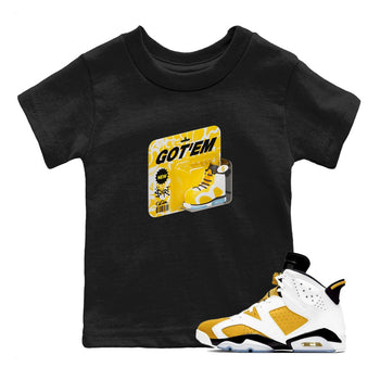 Air Jordan 6 Yellow Ochre shirt to match jordans Vintage Toy Packaging sneaker tees AJ6 Yellow Ochre SNRT Sneaker Release Tees Baby Toddler Black 1 T-Shirt