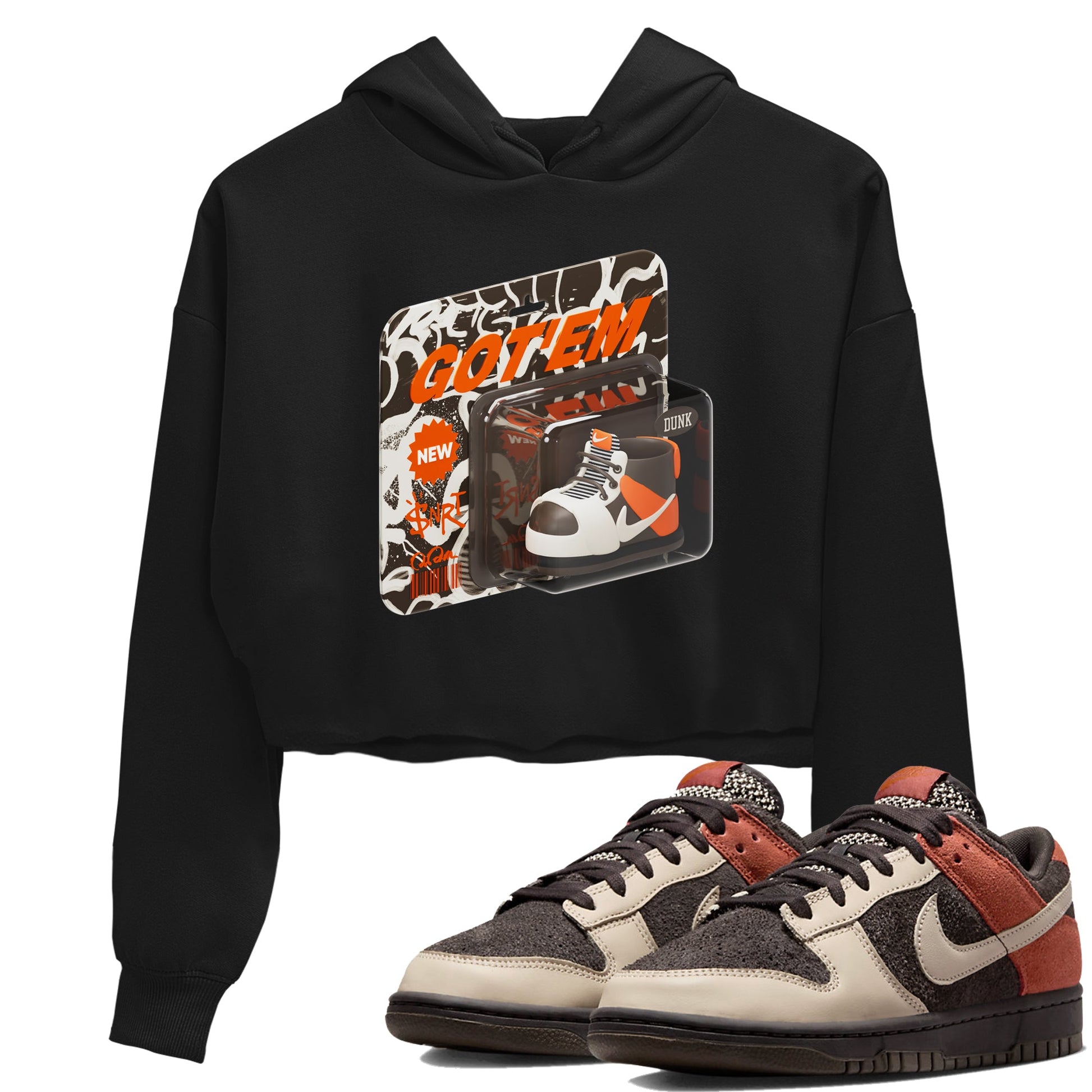Dunk Red Panda shirt to match jordans Vintage Toy Packaging sneaker tees Nike Dunk LowRed Panda SNRT Sneaker Release Tees Black 1 Crop T-Shirt