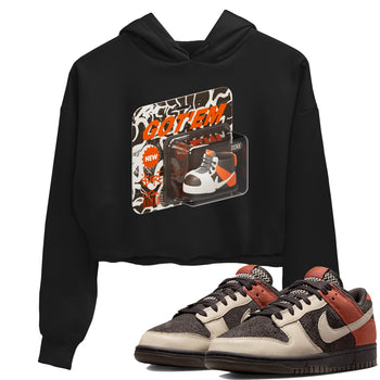Dunk Red Panda shirt to match jordans Vintage Toy Packaging sneaker tees Nike Dunk LowRed Panda SNRT Sneaker Release Tees Black 1 Crop T-Shirt