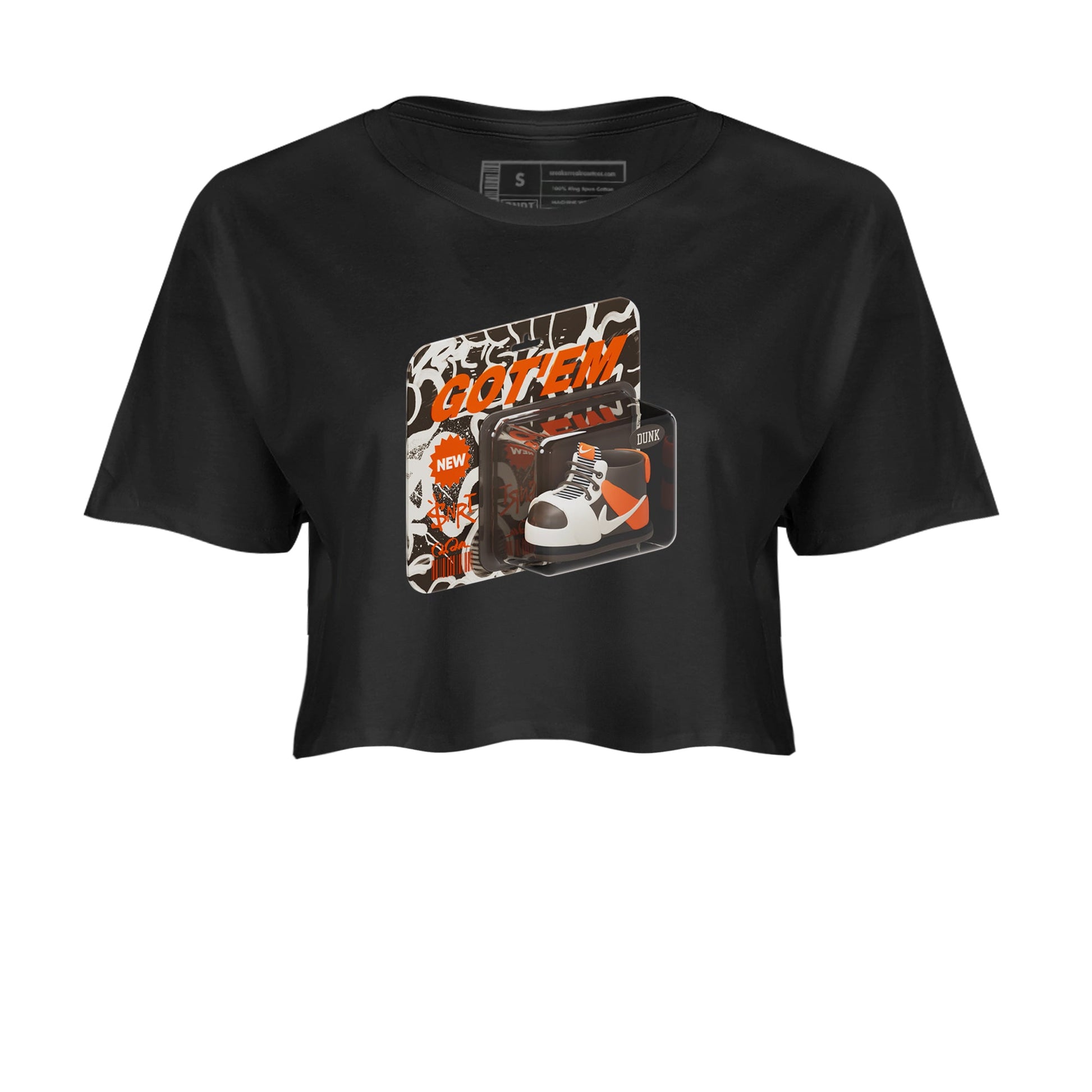 Dunk Red Panda shirt to match jordans Vintage Toy Packaging sneaker tees Nike Dunk LowRed Panda SNRT Sneaker Release Tees Black 2 Crop T-Shirt