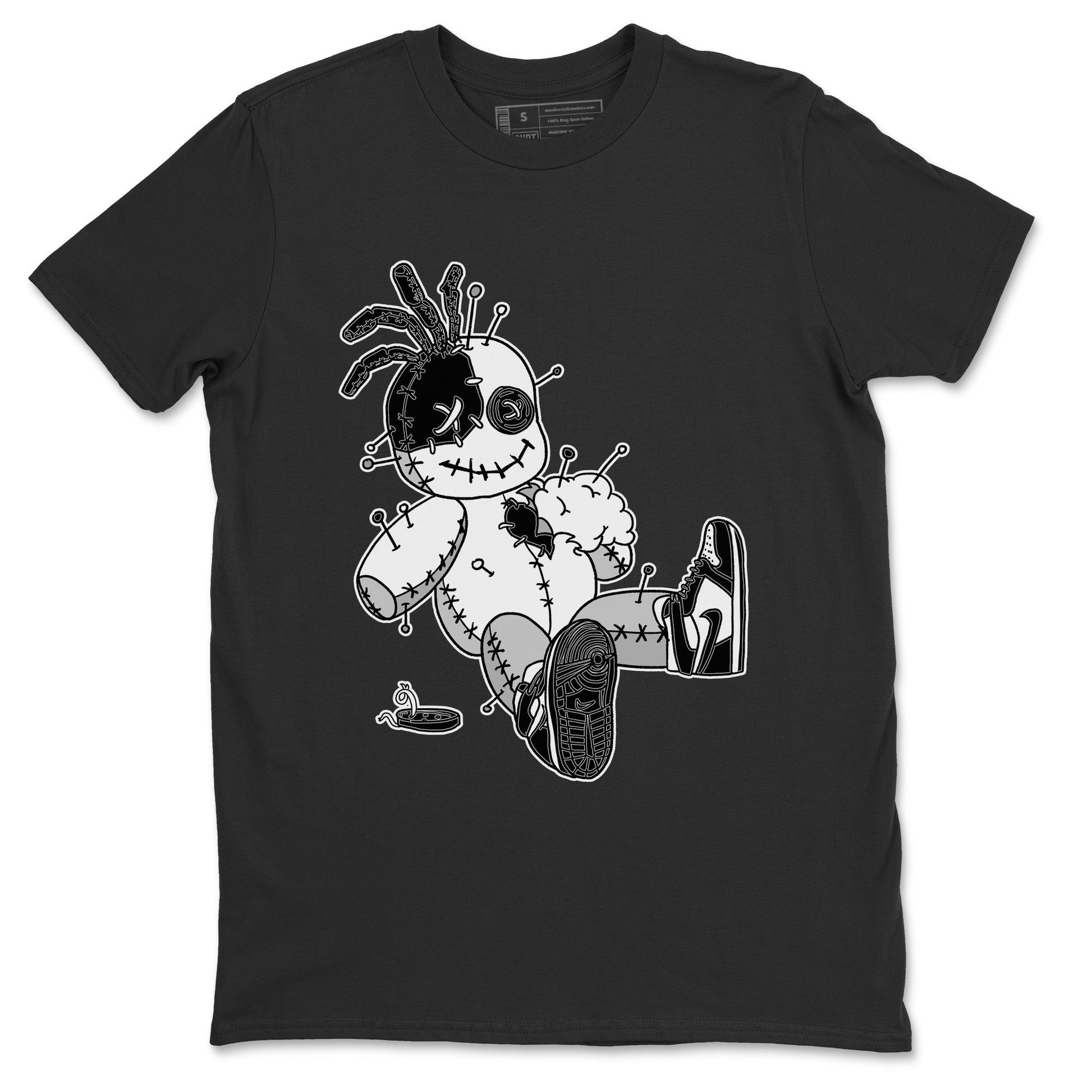 Jordan 1 Black White Sneaker Match Tees Voodoo Doll Sneaker Tees Jordan 1 Black White Sneaker Release Tees Unisex Shirts