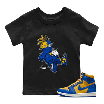 Jordan 1 Game Royal Varsity Maize unique Halloween sneaker tee Voodoo Doll Sneaker Tees Jordan 1 Game Royal Varsity Maize Sneaker Release Tees Kids Shirts