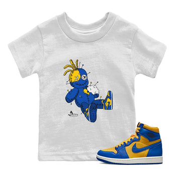 Jordan 1 Game Royal Varsity Maize unique Halloween sneaker tee Voodoo Doll Sneaker Tees Jordan 1 Game Royal Varsity Maize Sneaker Release Tees Kids Shirts