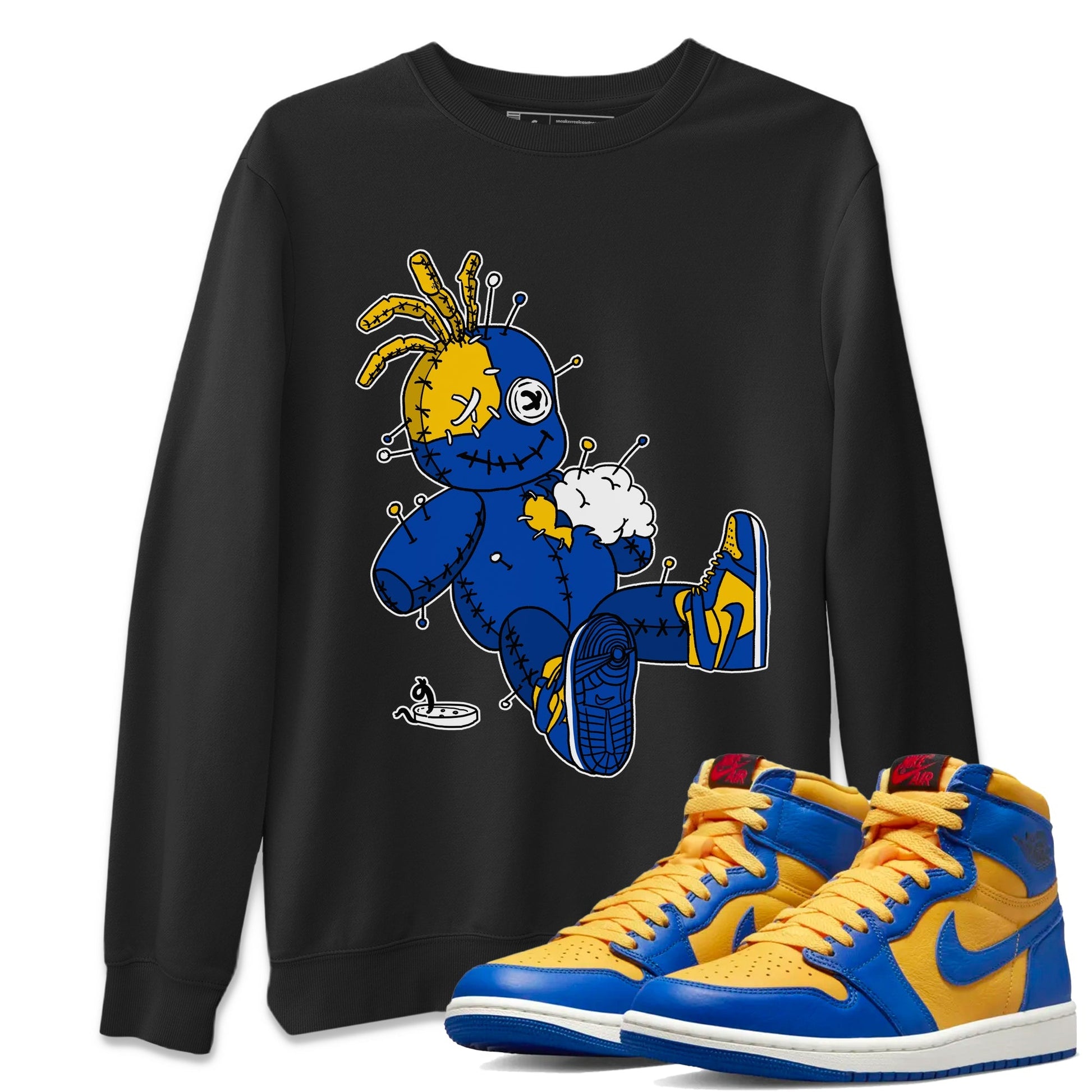 Jordan 1 Game Royal Varsity Maize unique Halloween sneaker tee Voodoo Doll Sneaker Tees Jordan 1 Game Royal Varsity Maize Sneaker Release Tees Unisex Shirts