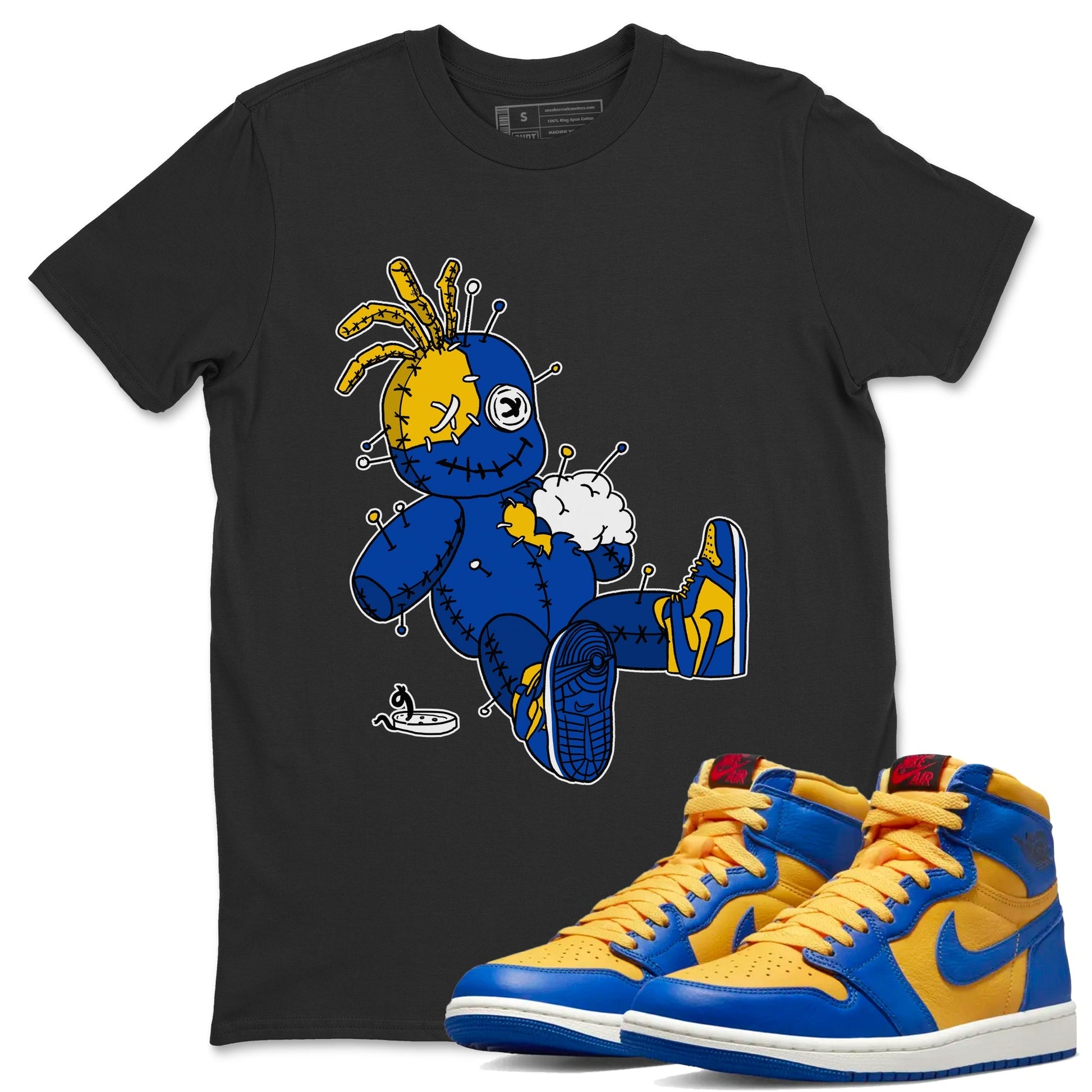 Jordan 1 Game Royal Varsity Maize unique Halloween sneaker tee Voodoo Doll Sneaker Tees Jordan 1 Game Royal Varsity Maize Sneaker Release Tees Unisex Shirts