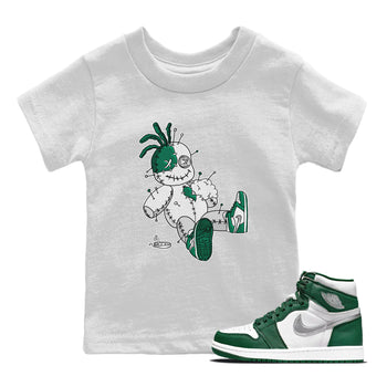 Jordan 1 Gorge Green unique Halloween sneaker tee Voodoo Doll Sneaker Tees Jordan 1 Gorge Green Sneaker Release Tees Kids Shirts