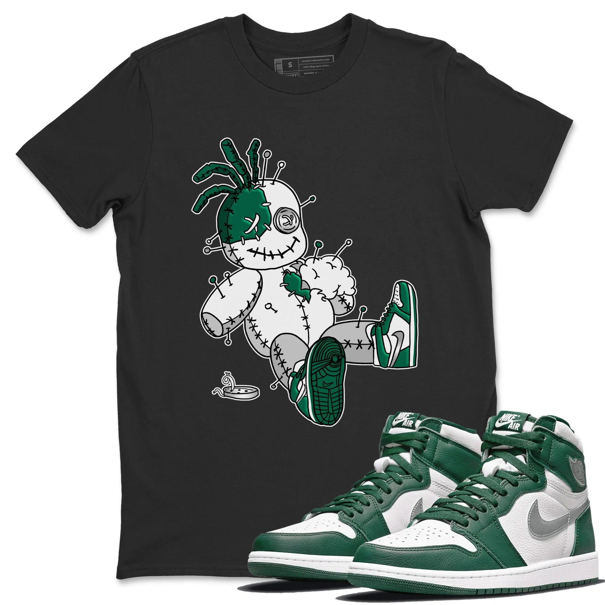 Jordan 1 Gorge Green unique Halloween sneaker tee Voodoo Doll Sneaker Tees Jordan 1 Gorge Green Sneaker Release Tees Unisex Shirts