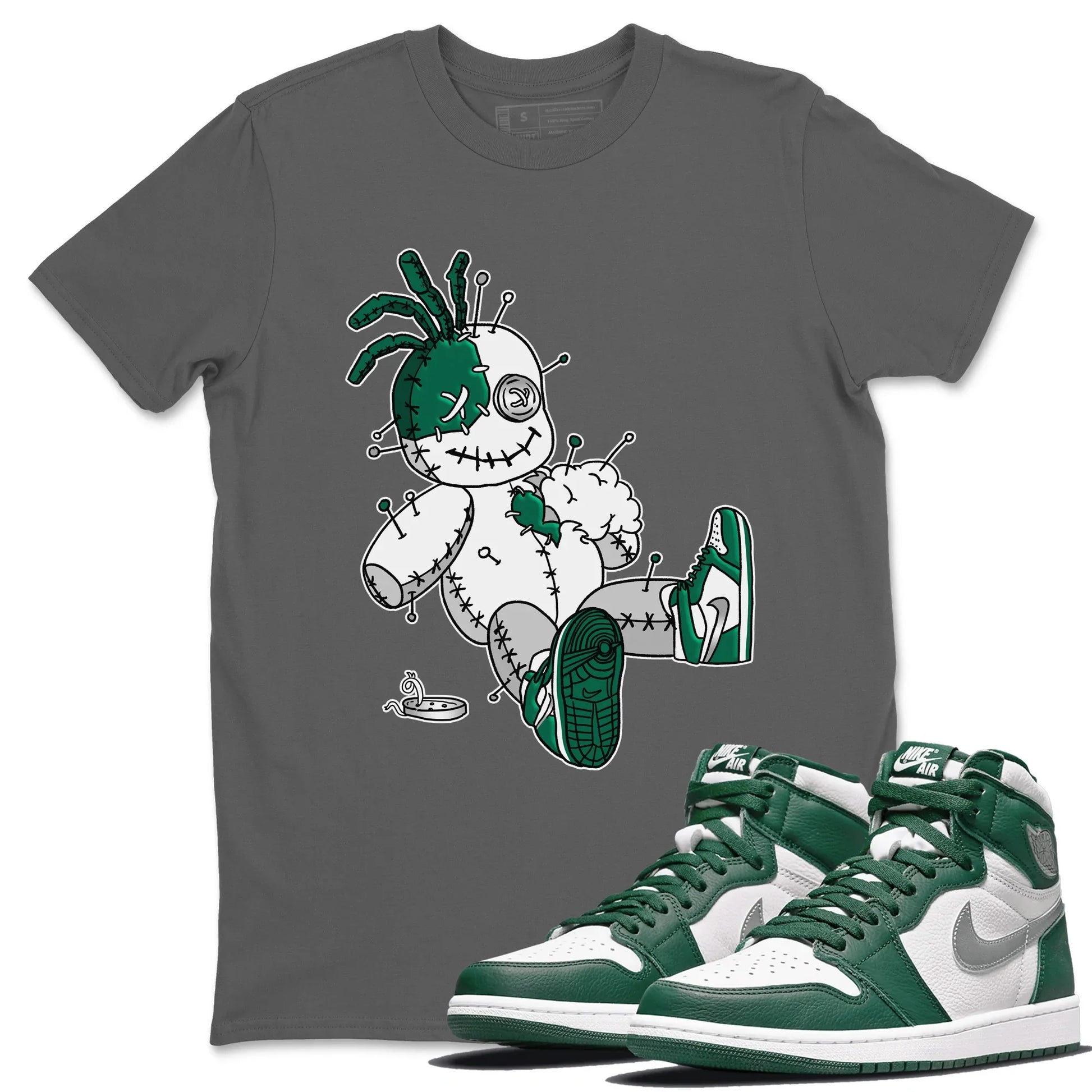 Jordan 1 Gorge Green unique Halloween sneaker tee Voodoo Doll Sneaker Tees Jordan 1 Gorge Green Sneaker Release Tees Unisex Shirts