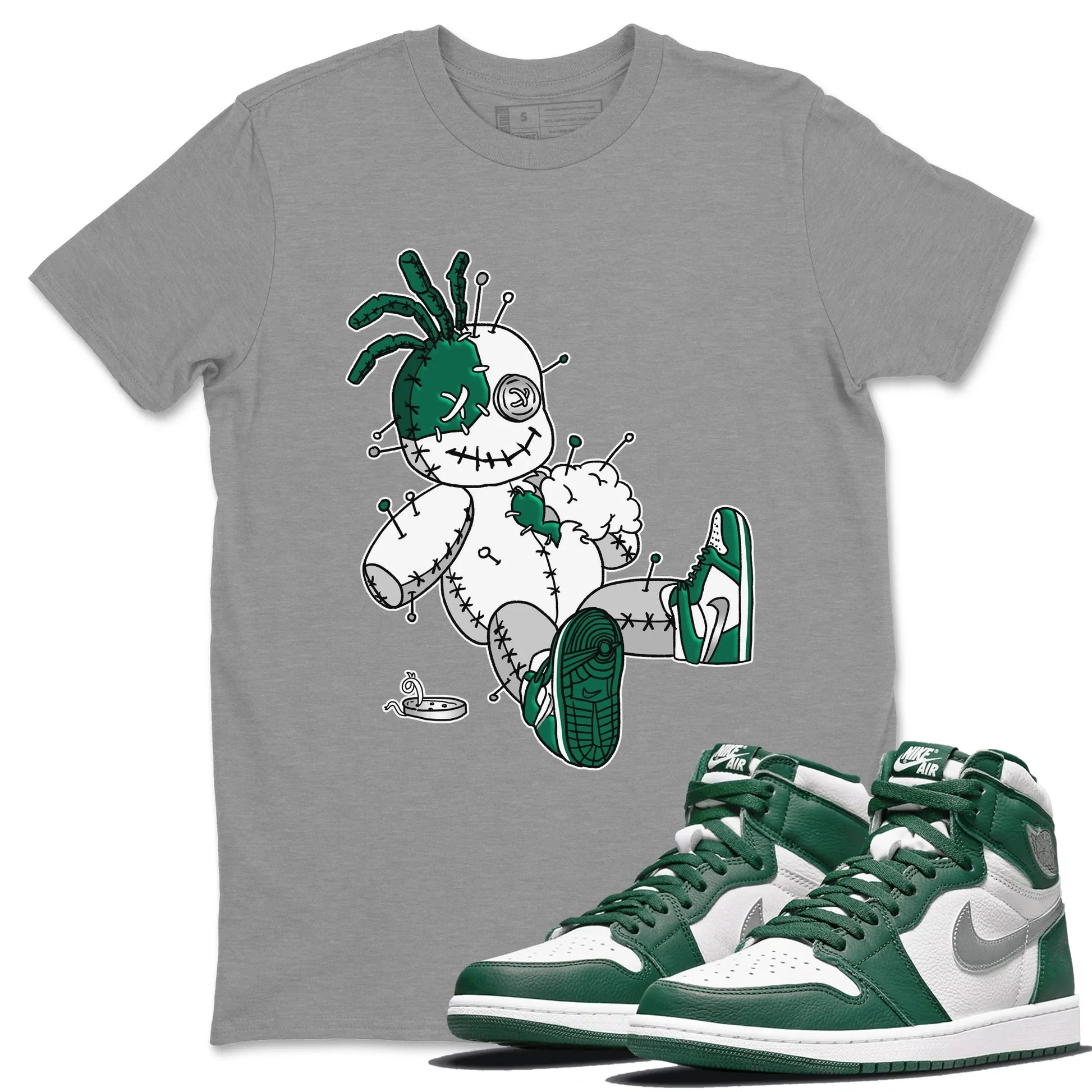 Jordan 1 Gorge Green unique Halloween sneaker tee Voodoo Doll Sneaker Tees Jordan 1 Gorge Green Sneaker Release Tees Unisex Shirts