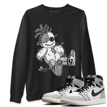 Jordan 1 White Cement unique Halloween sneaker tee Voodoo Doll Sneaker Tees Jordan 1 White Cement Sneaker Release Tees Unisex Shirts