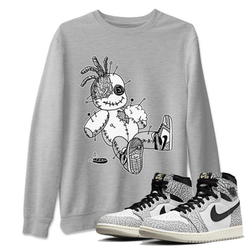 Jordan 1 White Cement unique Halloween sneaker tee Voodoo Doll Sneaker Tees Jordan 1 White Cement Sneaker Release Tees Unisex Shirts