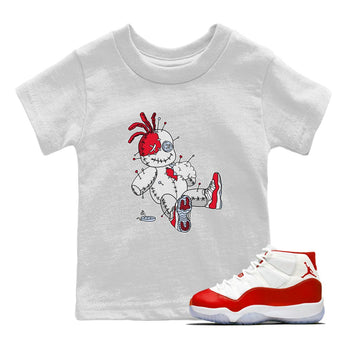 Jordan 11 Cherry unique Halloween sneaker tee Voodoo Doll Sneaker Tees Jordan 11 Cherry Sneaker Release Tees Kids Shirts