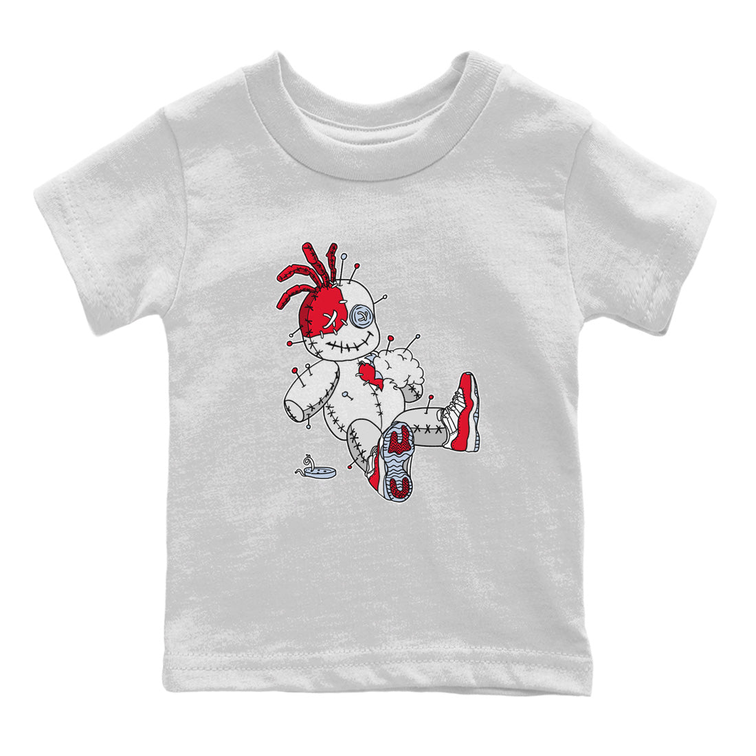 Jordan 11 Cherry unique Halloween sneaker tee Voodoo Doll Sneaker Tees Jordan 11 Cherry Sneaker Release Tees Kids Shirts