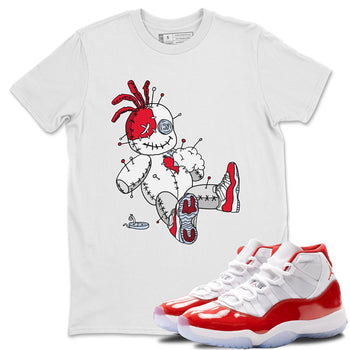 Jordan 11 Cherry unique Halloween sneaker tee Voodoo Doll Sneaker Tees Jordan 11 Cherry Sneaker Release Tees Unisex Shirts