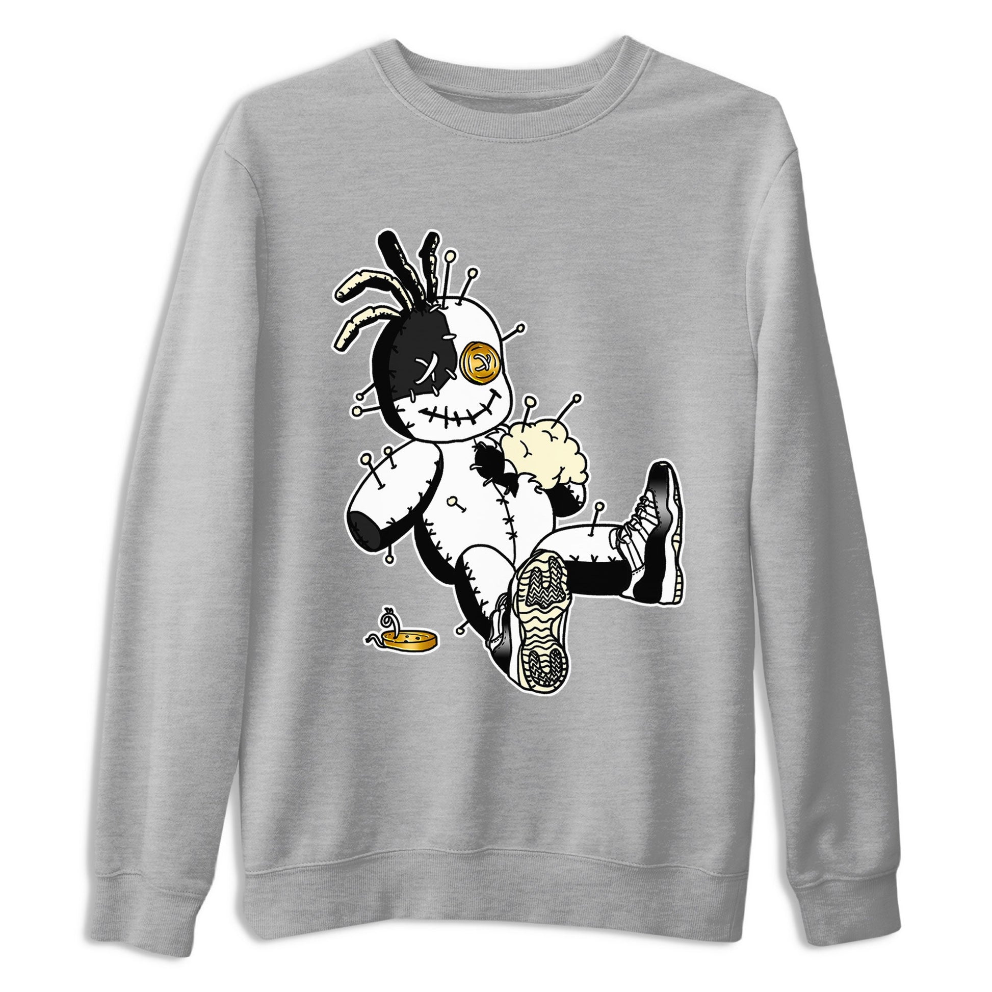 Air Jordan 11 Gratitude shirt to match jordans Voodoo Doll sneaker tees Jordan 11 Retro Gratitude SNRT Sneaker Tees Sneaker Matching Cotton Shirt unisex cotton Heather Grey 2 crew neck shirt