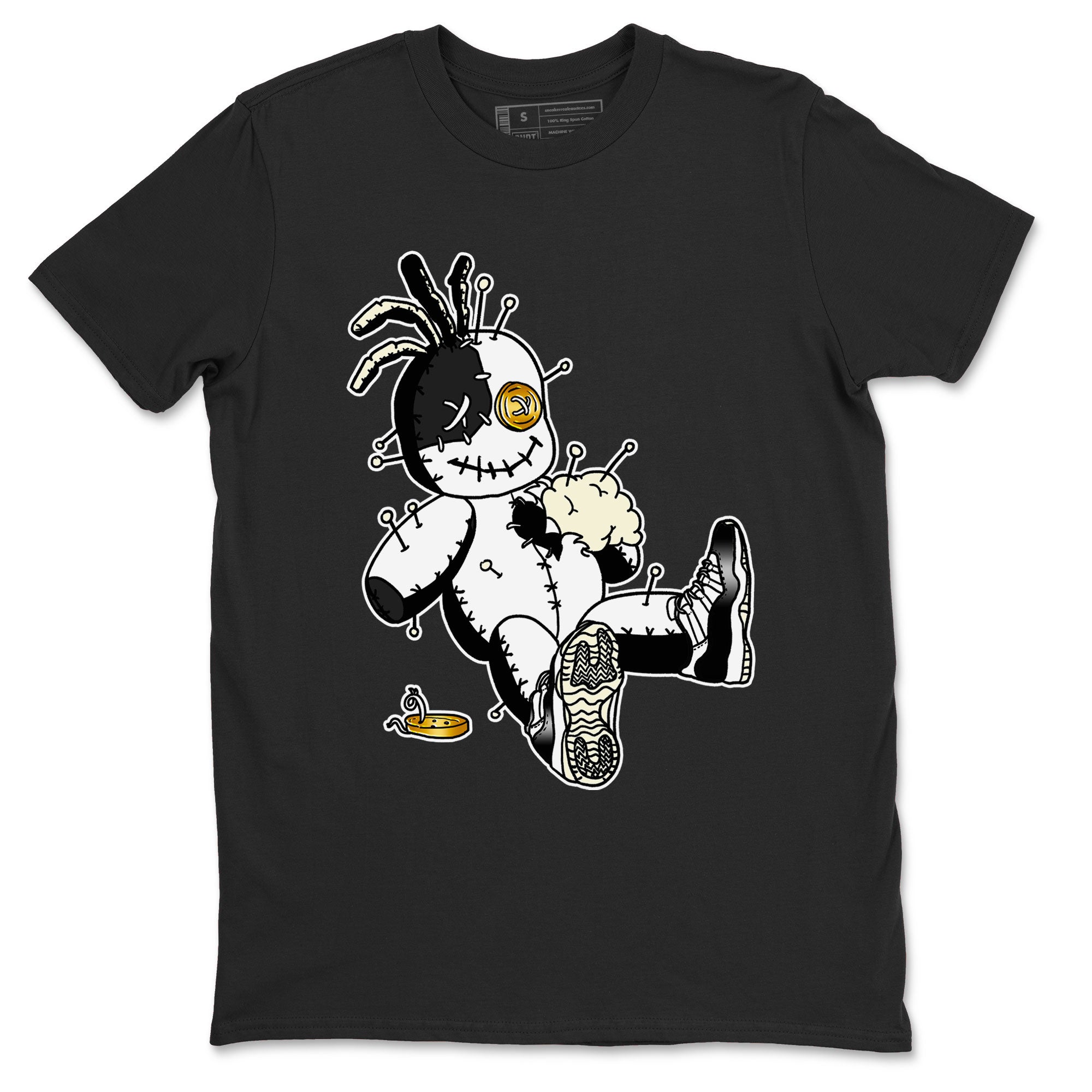 Air Jordan 11 Gratitude shirt to match jordans Voodoo Doll sneaker tees Jordan 11 Retro Gratitude SNRT Sneaker Tees Sneaker Matching Cotton Shirt unisex cotton Black 2 crew neck shirt