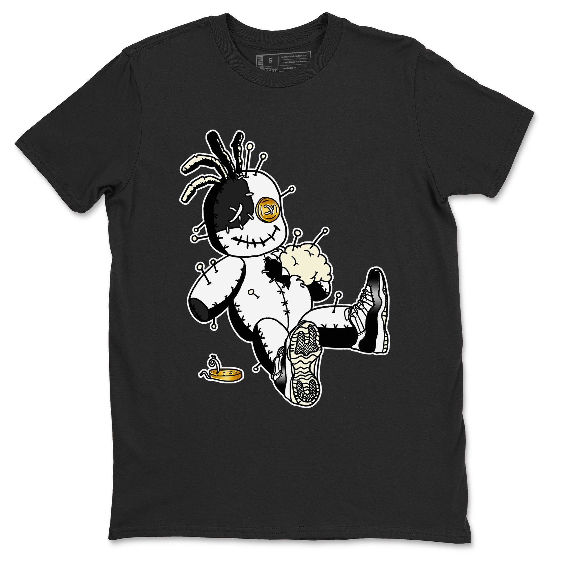Air Jordan 11 Gratitude shirt to match jordans Voodoo Doll sneaker tees Jordan 11 Retro Gratitude SNRT Sneaker Tees Sneaker Matching Cotton Shirt unisex cotton Black 2 crew neck shirt
