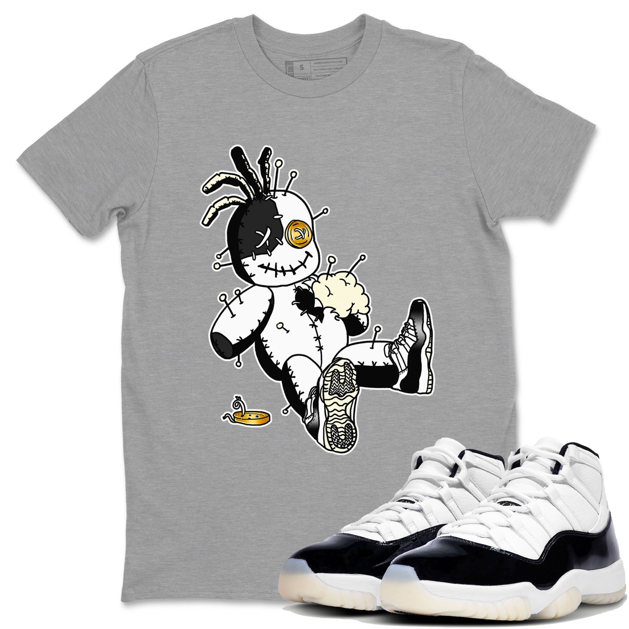 Air Jordan 11 Gratitude shirt to match jordans Voodoo Doll sneaker tees Jordan 11 Retro Gratitude SNRT Sneaker Tees Sneaker Matching Cotton Shirt unisex cotton Heather Grey 1 crew neck shirt