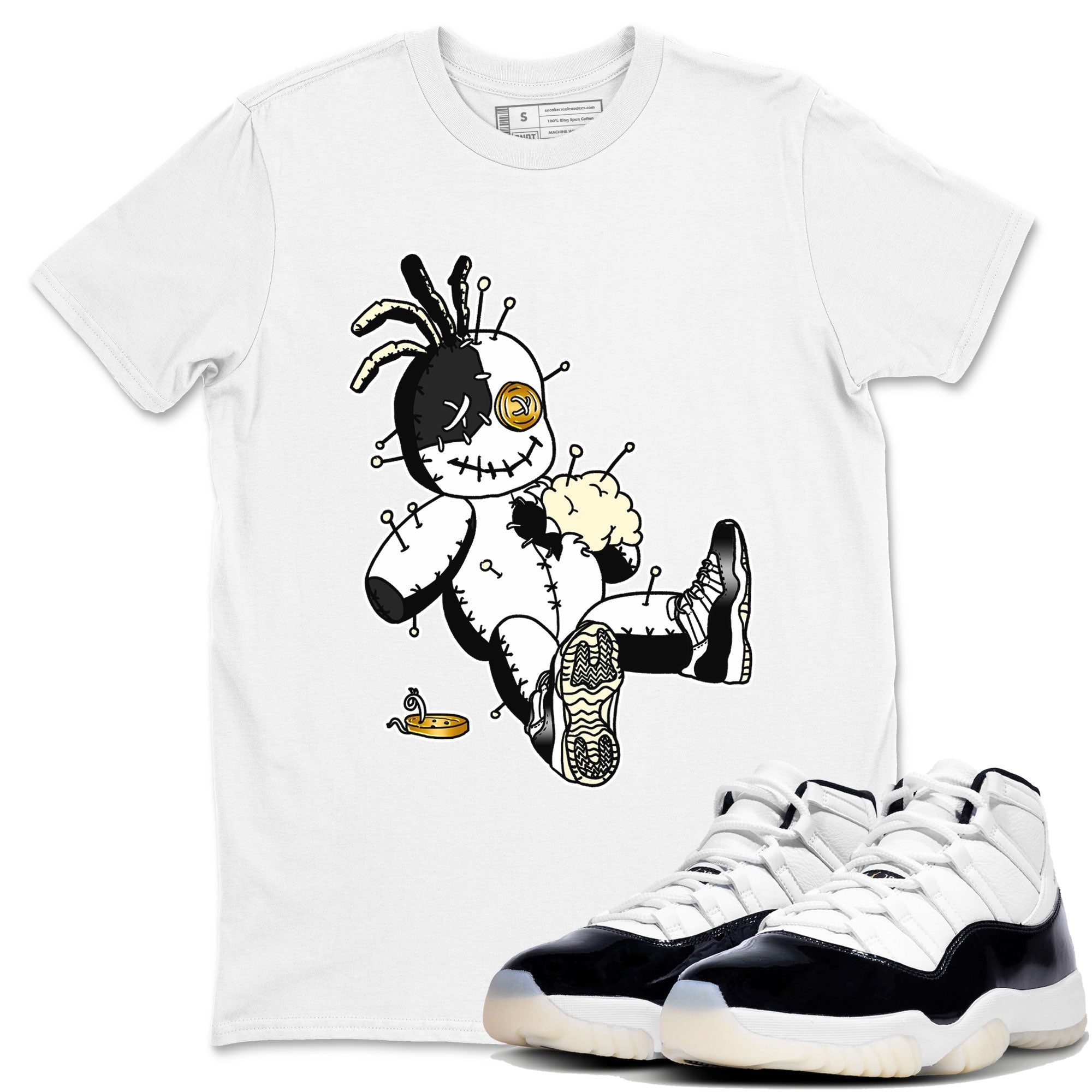 Air Jordan 11 Gratitude shirt to match jordans Voodoo Doll sneaker tees Jordan 11 Retro Gratitude SNRT Sneaker Tees Sneaker Matching Cotton Shirt unisex cotton White 1 crew neck shirt