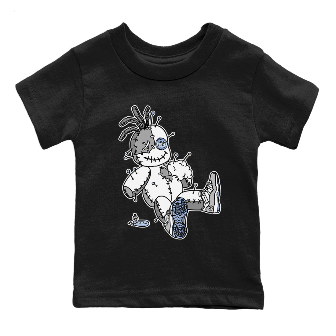 Air Jordan 11 White Cement Voodoo Doll Baby and Kids Sneaker Tees Jordan 11 Retro White Cement Kids Sneaker Tees Washing and Care Tip