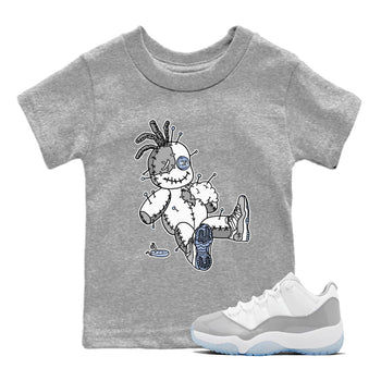 Air Jordan 11 White Cement Voodoo Doll Baby and Kids Sneaker Tees Jordan 11 Retro White Cement Kids Sneaker Tees Size Chart