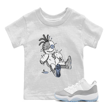 Air Jordan 11 White Cement unique Halloween sneaker tee Voodoo Doll Sneaker Tees Jordan 11 Retro White Cement Sneaker Release Tees Kids Shirts White 1