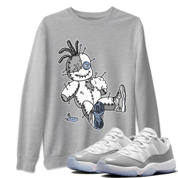 Air Jordan 11 White Cement unique Halloween sneaker tee Voodoo Doll Sneaker Tees Jordan 11 Retro White Cement Sneaker Release Tees Unisex Shirts Heather Grey 1