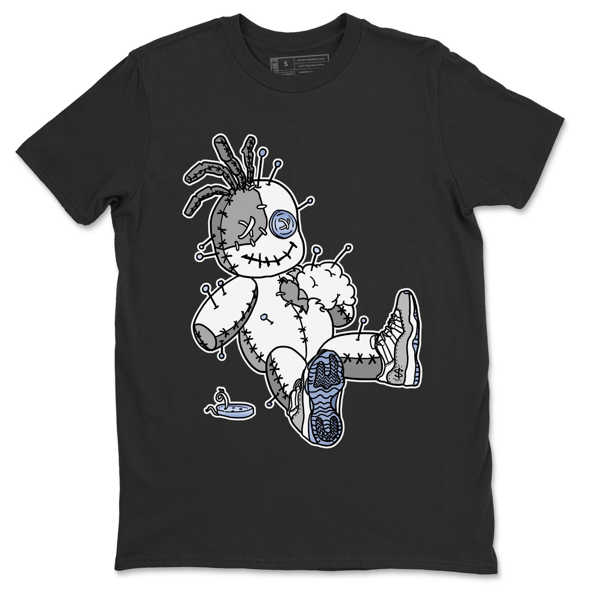 Air Jordan 11 White Cement unique Halloween sneaker tee Voodoo Doll Sneaker Tees Jordan 11 Retro White Cement Sneaker Release Tees Unisex Shirts Black 2
