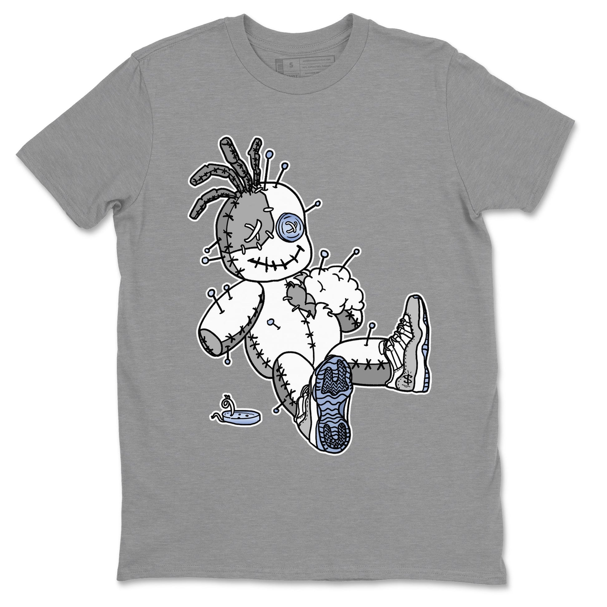Air Jordan 11 White Cement unique Halloween sneaker tee Voodoo Doll Sneaker Tees Jordan 11 Retro White Cement Sneaker Release Tees Unisex Shirts Heather Grey 2