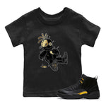 Jordan 12 Black Taxi Sneaker Match Tees Voodoo Doll Sneaker Tees Jordan 12 Black Taxi Sneaker Release Tees Kids Shirts