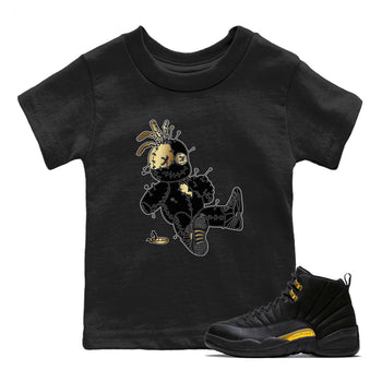Jordan 12 Black Taxi unique Halloween sneaker tee Voodoo Doll Sneaker Tees Jordan 12 Black Taxi Sneaker Release Tees Kids Shirts
