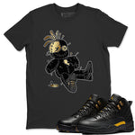 Jordan 12 Black Taxi Sneaker Match Tees Voodoo Doll Sneaker Tees Jordan 12 Black Taxi Sneaker Release Tees Unisex Shirts