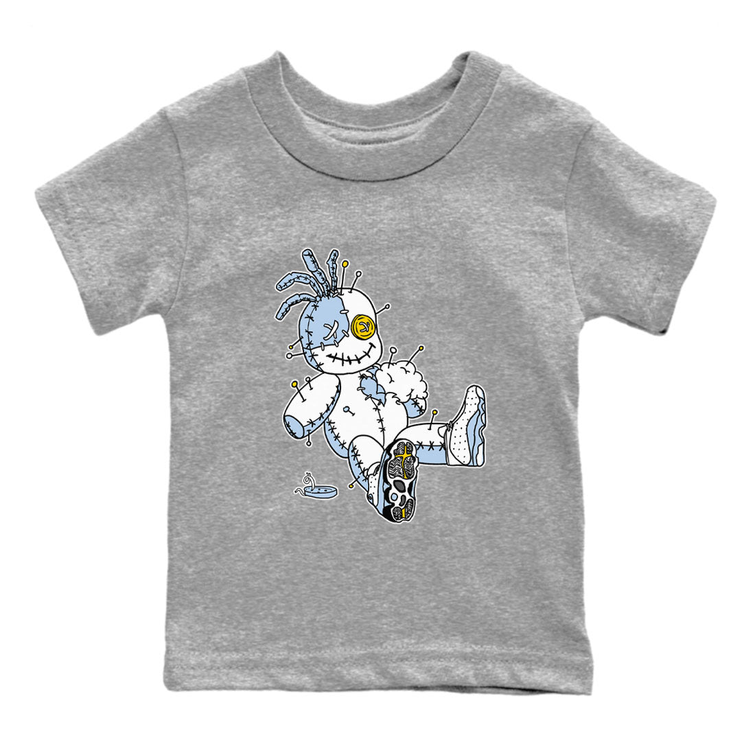 13s Blue Grey shirt to match jordans Voodoo Doll sneaker tees Air Jordan 13 Retro Blue Grey SNRT sneaker release tees baby toddler Heather Grey 2 cotton Shirt