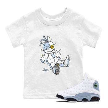 13s Blue Grey shirt to match jordans Voodoo Doll sneaker tees Air Jordan 13 Retro Blue Grey SNRT sneaker release tees baby toddler White 1 cotton Shirt