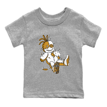 Jordan Retro 13 Wheat Sneaker Matching Tee Voodoo Doll Sneaker Tees 13 Wheat Sneaker T-Shirt Kids Shirts Heather Grey 2