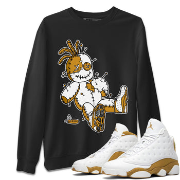 Jordan Retro 13 Wheat Sneaker Matching Tee Voodoo Doll Sneaker Tees 13 Wheat Sneaker T-Shirt Unisex Shirts Black 1