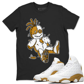 Jordan Retro 13 Wheat Sneaker Matching Tee Voodoo Doll Sneaker Tees 13 Wheat Sneaker T-Shirt Unisex Shirts Black 1