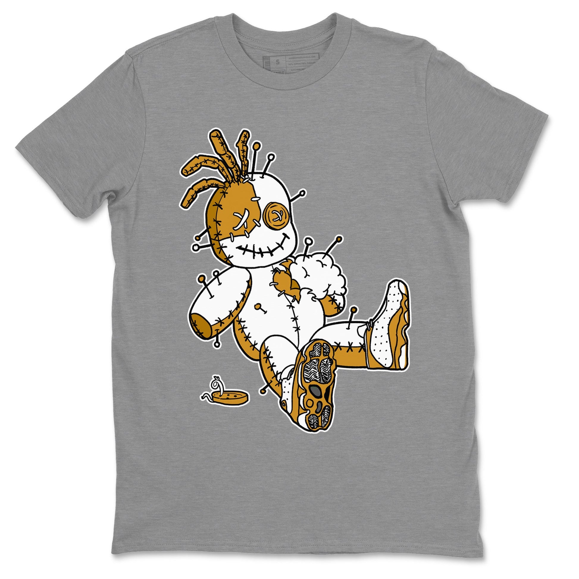 Jordan Retro 13 Wheat Sneaker Matching Tee Voodoo Doll Sneaker Tees 13 Wheat Sneaker T-Shirt Unisex Shirts Heather Grey 2