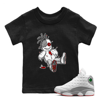 Air Jordan 13 Wolf Grey unique Halloween sneaker tee Voodoo Doll Sneaker Tees Air Jordan 13 Retro Wolf Grey T-Shirt Kids Shirts Black 1