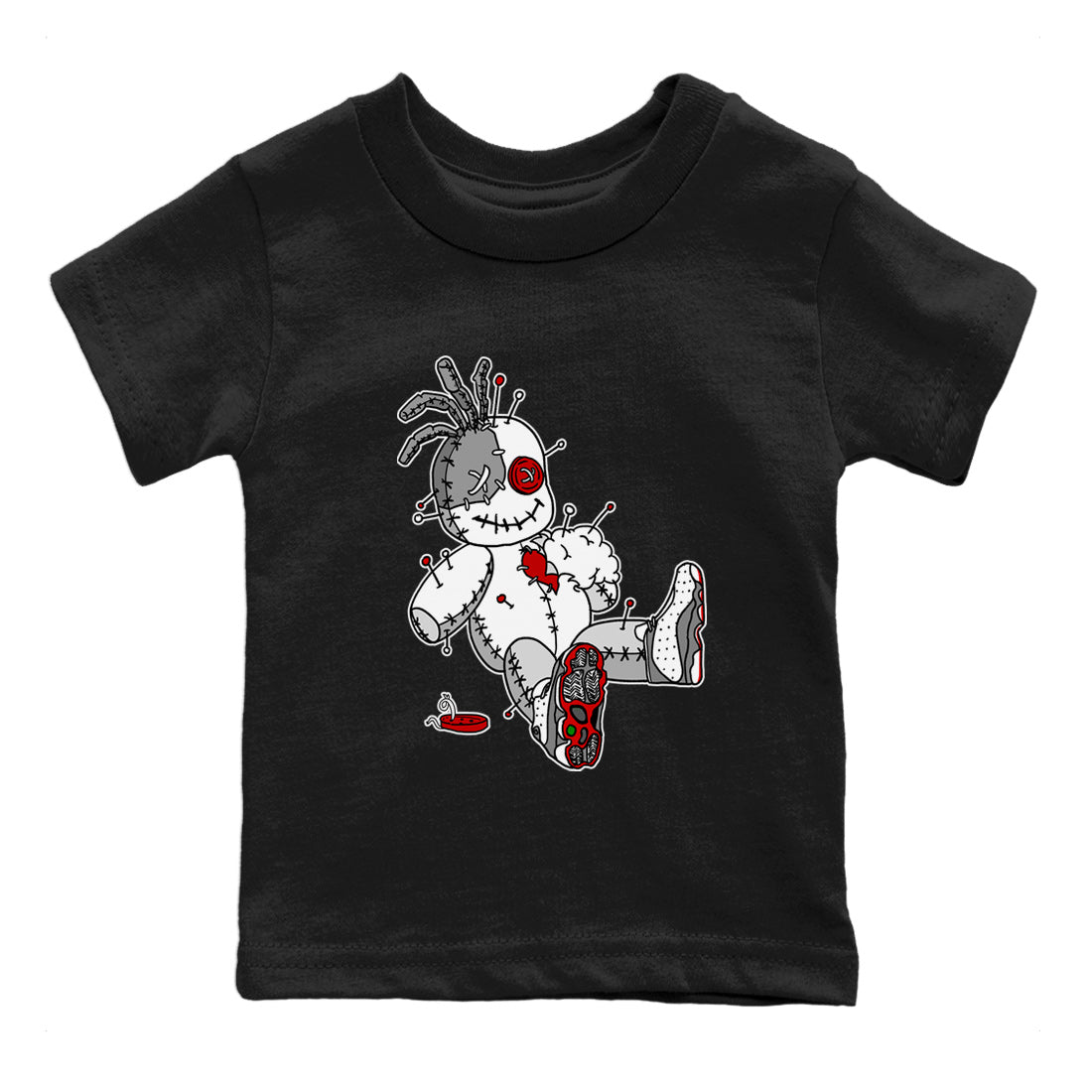 Air Jordan 13 Wolf Grey Voodoo Doll Baby and Kids Sneaker Tees Air Jordan 13 Wolf Grey Kids Sneaker Tees Washing and Care Tip