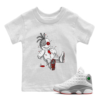 Air Jordan 13 Wolf Grey unique Halloween sneaker tee Voodoo Doll Sneaker Tees Air Jordan 13 Retro Wolf Grey T-Shirt Kids Shirts White 1
