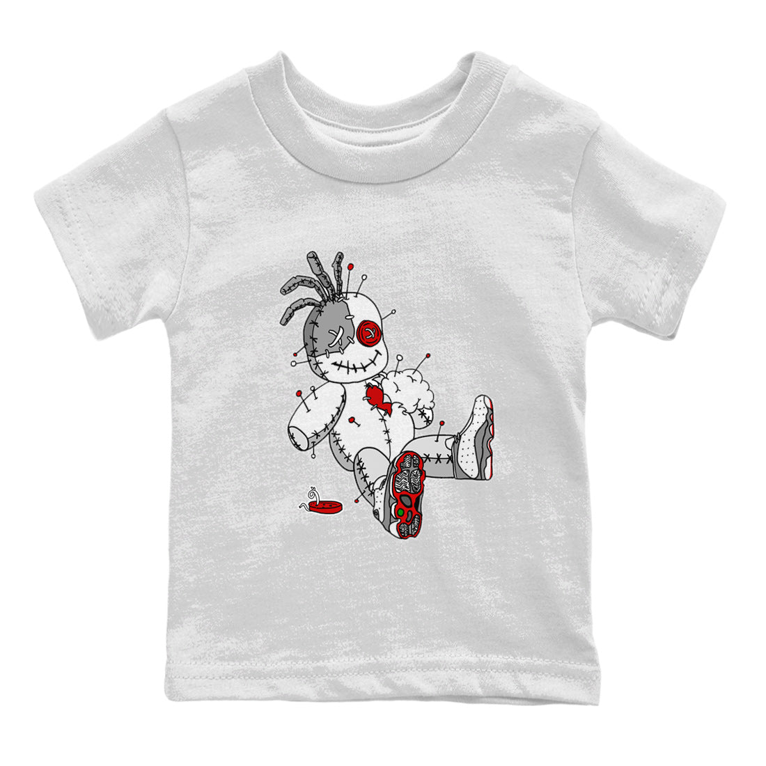 Air Jordan 13 Wolf Grey unique Halloween sneaker tee Voodoo Doll Sneaker Tees Air Jordan 13 Retro Wolf Grey T-Shirt Kids Shirts White 2