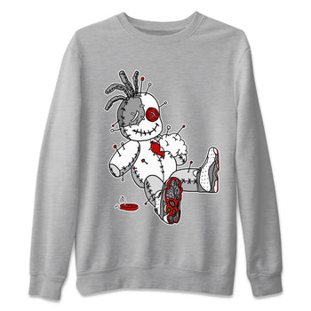 Air Jordan 13 Wolf Grey unique Halloween sneaker tee Voodoo Doll Sneaker Tees Air Jordan 13 Retro Wolf Grey T-Shirt Unisex Shirts Heather Grey 2